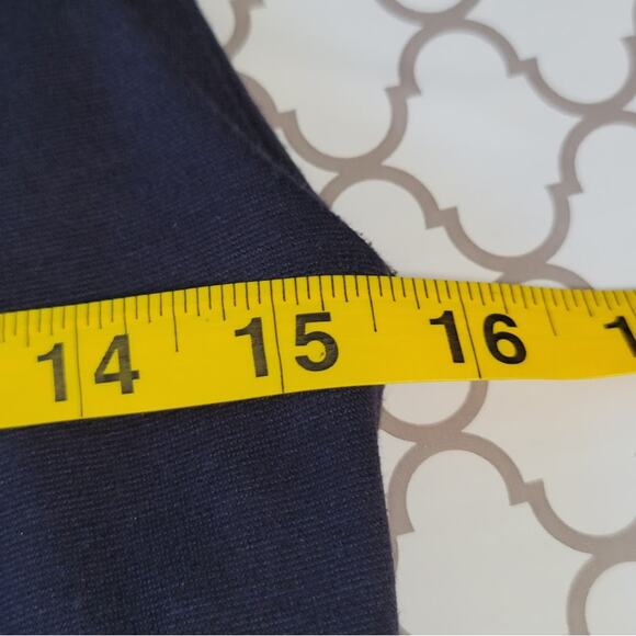 Alice and Olivia- NWT-Employed Navy Leather Piping Sheath Dress- Size Medium - Picture 10 of 11